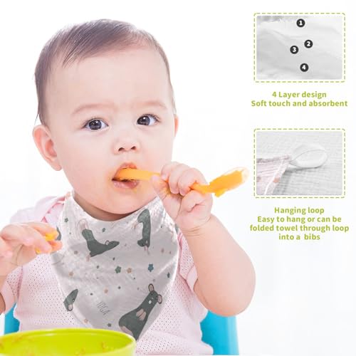 Image of vvfelixl Rat Yoga Poses Baby Burp Cloths Baby Muslin Washcloths for Boys Girls Cotton Baby Face Towel for Newborn Infants Soft and Absorbent 11.8 X 11.8 in, 5 Pack
