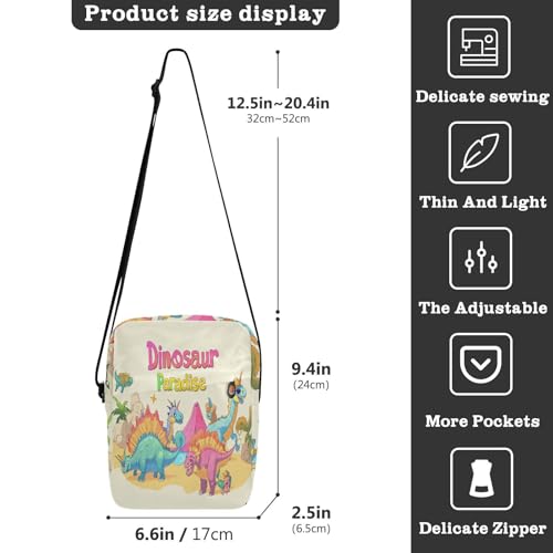 Dino Cartoon Paradise messenger bags Crossbody Small Bags For Women Casual Purse Adjustable Strap for Outdoor Daily business3