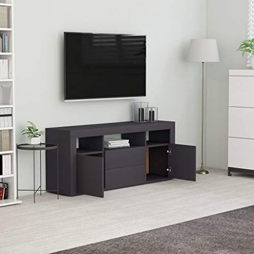 WooDlan Mueble TV Salón |Mueble para TV aglomerado Gris,120x30x50cm