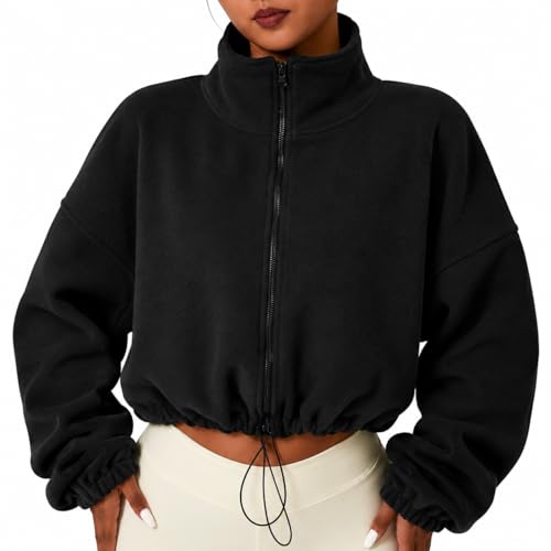 EROSEL Women's Full Zip Fleece Short Jacket – Warm Winter Long