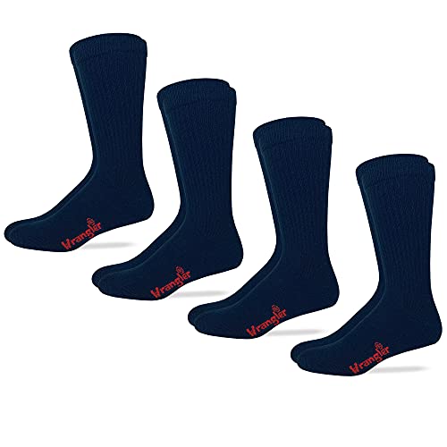 Wrangler Riggs Ultra-Dri Work Socks, Black, Lrg (M 9-13), 4 Pair