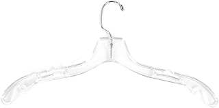 Super Heavy-Duty 17 inch Wide Clear Plastic Adult Shirt Hangers with Swivel Hook and Notched Shoulders (Quantity 25) (Clear, 25)