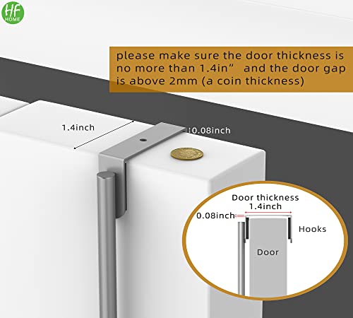 Hfhome 2Packs Over The Door Double Hanger Hooks, Metal Twin Hooks Organizer For Hanging Coats, Hats, Robes, Towels- Silver #TOP2