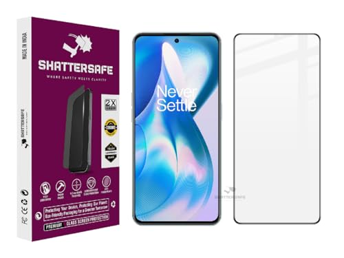 Image of Shattersafe Oleophobic Tempered Glass Screen Protector Compatible For Oneplus 10R / 9RT [Pack of 1]. Edge To Edge Full Screen Protection With Easy Installation Kit & Case Friendly Fit.