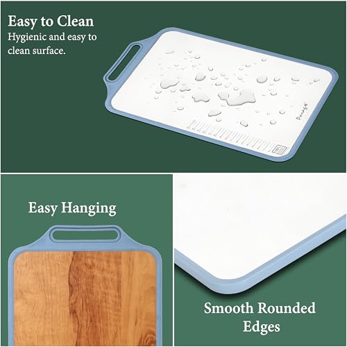 Image of Parage 2-in-1 Reversible Chopping Board | Stainless Steel + Wooden Dual-Side Cutting Board | Hygienic, Anti-Slip, Heavy-Duty Board for Meat, Vegetables, Fruits & Kitchen Use | 37 x 23.5 cm