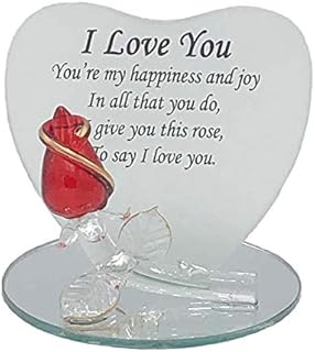 SAFRI I Love You Glass Rose Gift Box For Girlfriend Boyfriend GF BF Husband Wife Her Him Couple Fiance Birthday Christmas ...
