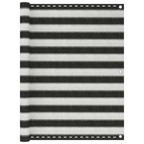 vidaXL Balkon Sichtschutz Bespannung Terrasse Windschutz Sonnenschutz Balkonbespannung Balkonverkleidung HDPE 120x400cm Anthrazit Weiß