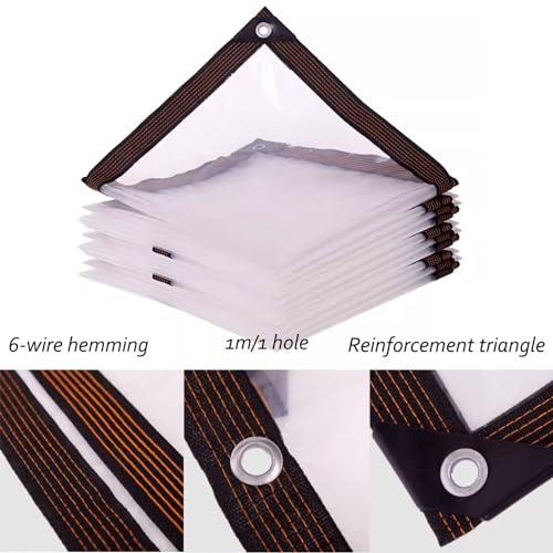 Lonas de plástico transparente con ojales de PE impermeables 3x4,5m 4