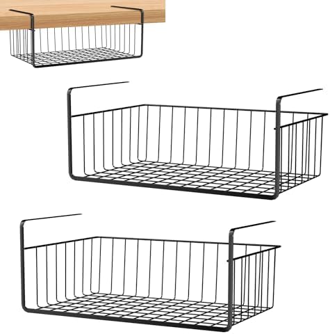 Lot de 2 paniers suspendus en métal - Panier de rangement pour cu...