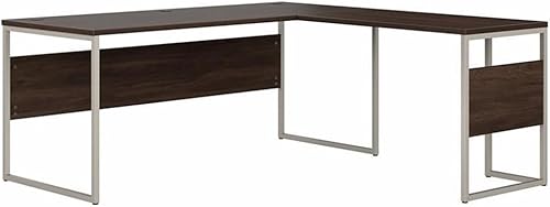 Miniatura 16 de Bush Business Furniture - Escritorio híbrido en forma de L de 72 pulgadas de ancho x 30 pulgadas de profundidad con patas de metal, color gris Gris