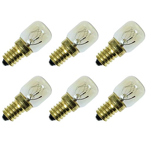 Magic&shell Oven Lamp 6PCS T25 E14 25W 300 Degree Microwave Light Bulb Cooker