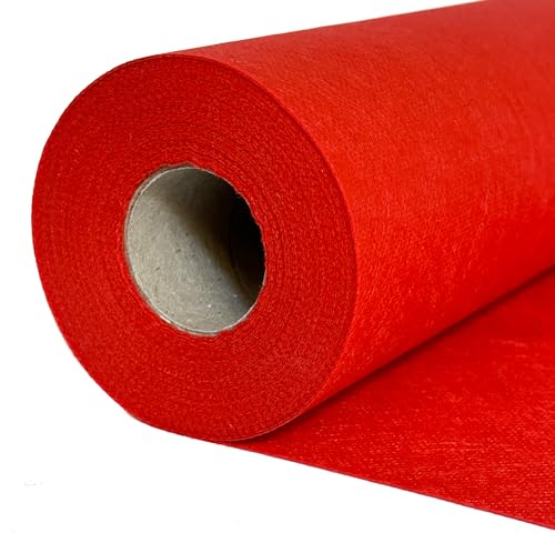 NATUARTE, Tablecloth Roll Red 1.20 m x 25 m, Disposable Banquet Roll, Fabric Like Look and Feel