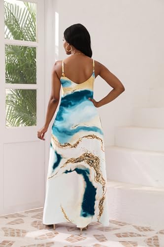 Image of vunahzma Womens Casual Fashion Sleeveless Plus Size Loose Long Sexy Maxi Dress with Pockets