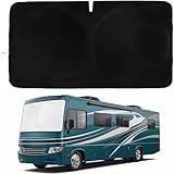 Windshield Sun Shade | fits RV Class-A | Certified 99.87% UVB & 99.02% UVA Protection Sun Shade. Award Winning Sunshade for Car Windshield with Patented Technology. Car Window Shades by Kinder Fluff