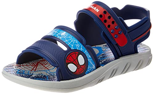 Sandália Homem Aranha Almofada, Grendene Kids, Criança Unissex, Cinza/Azul/Vermelho, 29/30