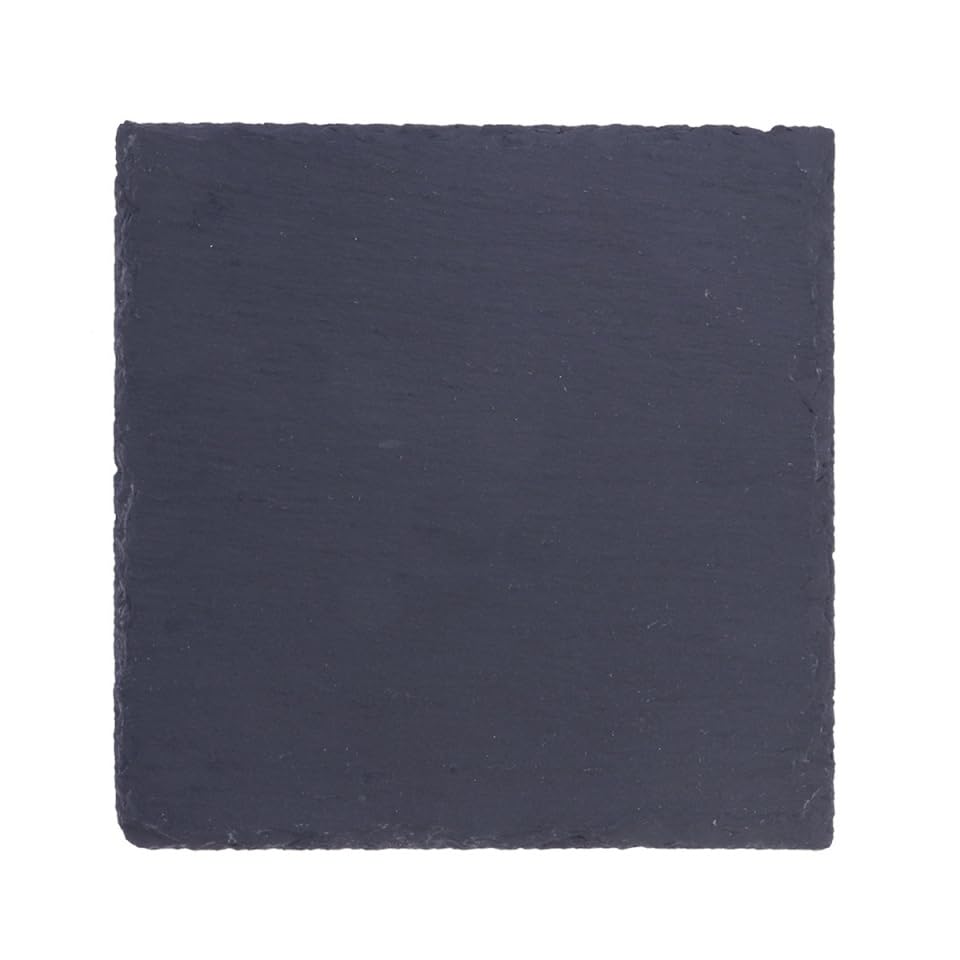 Plato cuadrado de piedra natural 7.9 pulgadas gris oscuro miniatura 1