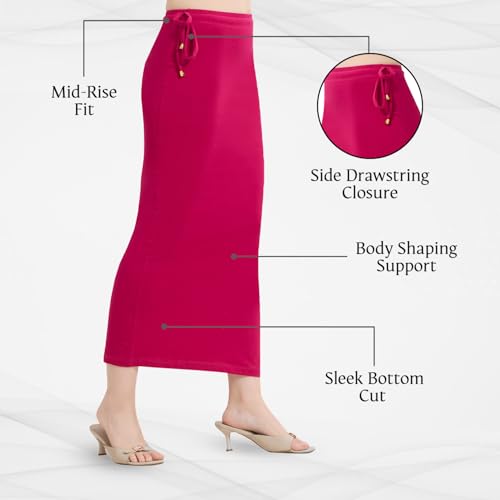 Image of TRASA Womens Saree Shapewear Petticoat, Cotton Lycra Petticoat, Skirts for Women, Shape Wear Dress for Saree