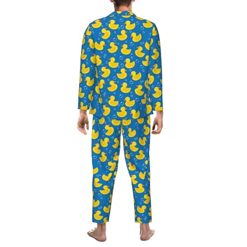 Rubber Duck For Men'S Pajamas Sets Sleepwear Long-Sleeve Top & Bottom 2 Piece Sleepwear4