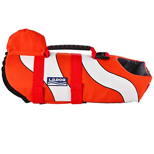SILD Chaleco Salvavidas para Perro Chaleco de Seguridad Ajustable Salvavidas Chaleco Flotador para Mascota arnés de natación Perro Chaleco Salvavidas(L)