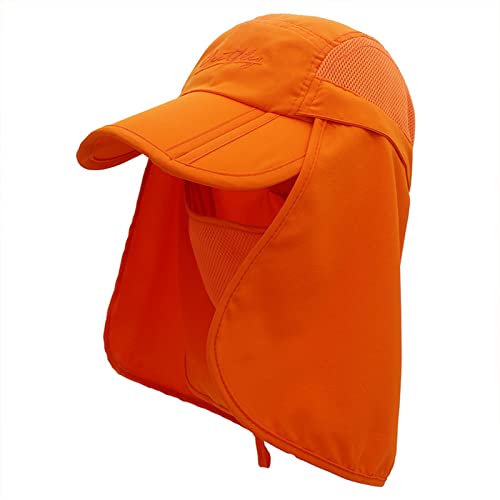 VanderHOME Chapeau de Soleil Protection 360° Anti-UV Unisex Casquette de Safari avec Protection du Cou Amovible Pliable Chapeaux de Randonnée pour Femme Homme Respirant Séchage Rapide Cover