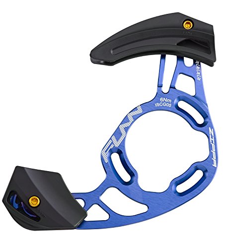 Funn Zippa AM Chain Guide, ISCG05 Interface, BSA Adapter Included, 32T-38T, Mountain Bike Chain Protector (Blue)