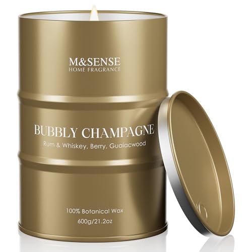 Image of M&SENSE Bubbly Champagne Large Candles for Home Scented, Candles Gifts for Women & Men, Natural Soy Candles, House Warming Gifts New Home, 120 Hours Long Burning, 21.2 oz
