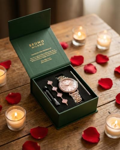 Image of BRUNO MILANO Luxe Diamond Studded Bezel Watch for Women and Girls