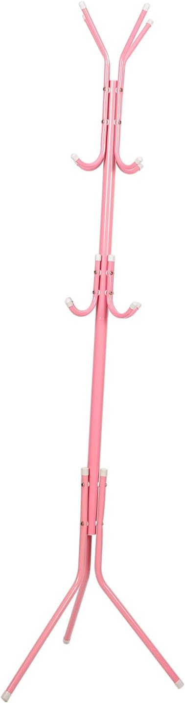 PRETYZOOM Elegant Wrought Iron Coat Rack Freestanding Hooks Hat Stand Levels Wardrobe Rack