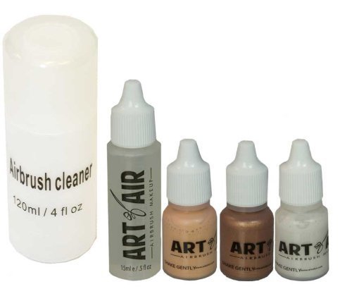 Art Of Air Dark Complexion Professional Airbrush Cosmetic Makeup System / 4Pc Foundation Set With Blush, Bronzer, Shimmer And Primer Makeup Airbrush Kit #TOP5