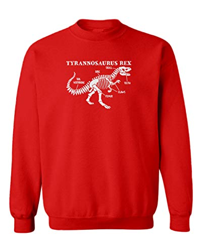 T Rex Anatomy - Dinosaur Bones Toddler Fleece Crewneck Sweater (Red, 4T)