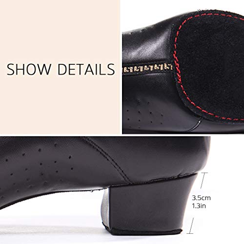 DoGeek Herren/Jungen Tanzschuhe schwarz Standard Latin Dance Schuhe Glattleder Ballsaal (Bitte bestellen Sie eine Nummer grösser) - Image 8