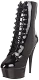  Pleaser Delight-1020, Damen Ungefüttert Classics Kurzschaft Stiefel & Stiefeletten, Schwarz (Schwarz (Blk Pat/Blk)), 40 EU