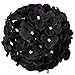 Flojery Black Silk Hydrangea Heads Artificial Flowers Heads with Stems for Home Wedding Decor,Pack of 10(Black)
