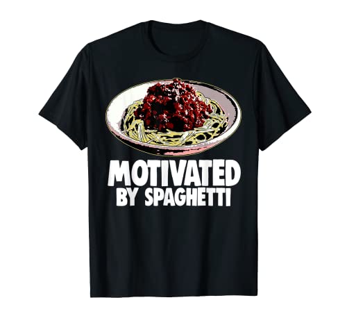 Motivato da Spaghetti Tee Shirt Donna Spaghetti Tees Foodie Maglietta