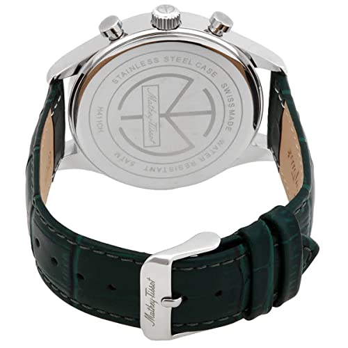 Mathey-Tissot Leather Swiss Made Green Dial Chronograph Analog Watch for Men - H411Chalv, Green Band - Image 3