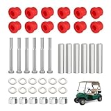 The components fit securely within the suspension assembly, supporting proper movement and reinforcing front end strength, making this set essential for cart owners who want consistent performance in recreational, professional, or utility environments