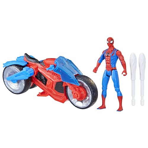 Marvel Spider-Man Epic World of Action Arachno-Moto Lance-Toile, Figurine et Moto