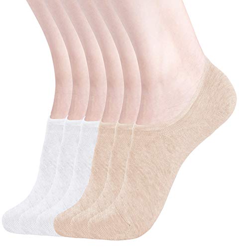 Womens No Show Socks Non Slip Flat Boat Line Low Cut Socks ( 6 Packs )