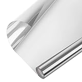 Mnrkaoic Vinilo para Ventanas Efecto Espejo Cristal Unidireccional Anti 98% UV Aislamiento térmico Protector de Privacidad Película Adecuada para Hogar, Oficina Plata 40 * 100cm