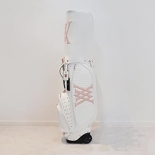 WANHUI Carry Golf Stand Bag With Wheels, 6-Way Club Divider Golf Cart Bag Lightweight Waterproof PU Golf Bag Padded Golf Travel Bag For The Driving Range, Par 3 And Executive Courses