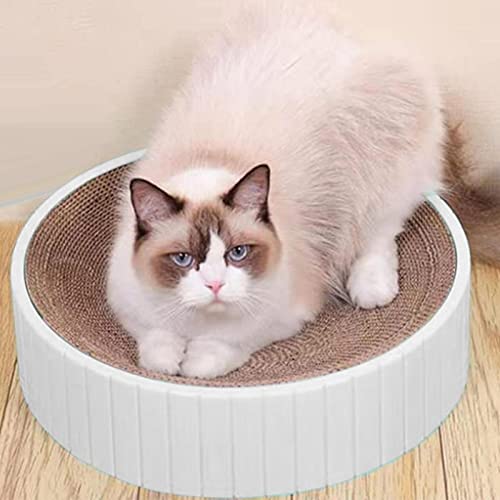 Griffoir en carton pour chat – Boîte à griffer ronde haute densité pour chat d'intérieur et chaton pour se reposer et jouer, jouet de dressage, soulage le stress, accessoires pour chat Bellv – vue 7