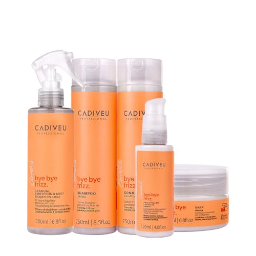 Kit Cadiveu Professional Bye Bye Frizz Shampoo Condicionador Selagem Gradativa Leave-in e Máscara (5