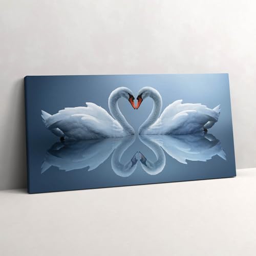 Tableau Cygnes d'Amour Décoration Murale d'Art sur Grande Toile