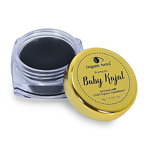 Image of Organic Netra Baby Kajal 4g for Newborns Water-Resistant Smudgeproof Longlasting Enriched with Natural Organic Ingredients Safe for Sensitive Baby Skin No Harmful Chemicals Matte Finish (Pack of 2)