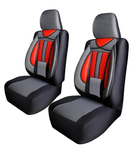 Housses de siège voiture imperméables en cuir PU rouge ensemble complet