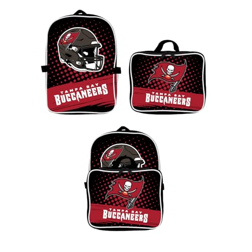 Denco Tampa Bay Buccaneers Backpack Lunch Bag -Ideal for School, Travel, or Game Day