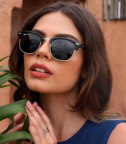 Pro Acme Semi-Rimless Frame Square Sunglasses for Men Women 100% Real Glass Lens3