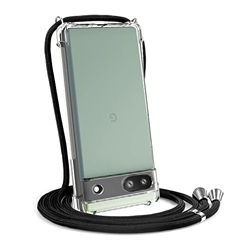 Yespure Crossbody Case For Google Pixel 6A,Clear Case For Google Pixel 6A [ With Adjustable Lanyard Strap ] Clear Soft Tpu Anti-Yellowing Shockproof Phone Cover For Google Pixel 6A - Black #TOP4