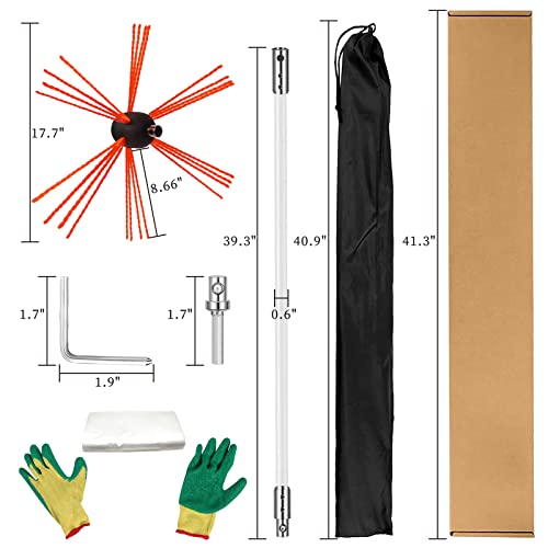 image for Pexzey 39 Feet Chimney Sweep Kit, Chimney Cleaner, Chimney Cleaning To