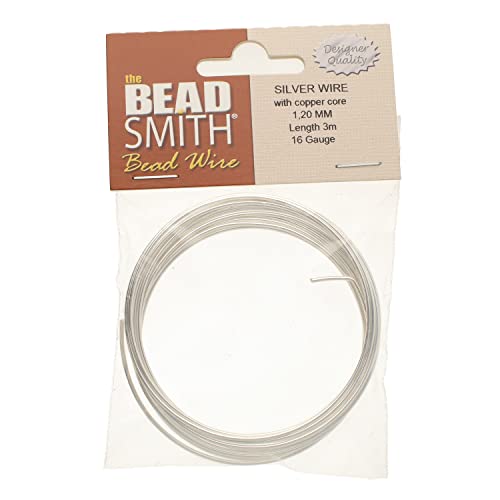 Beadsmith Bwg12S 16 Gauge Silver Plated German Bead Craft Wire, 3M/9.8' #TOP4